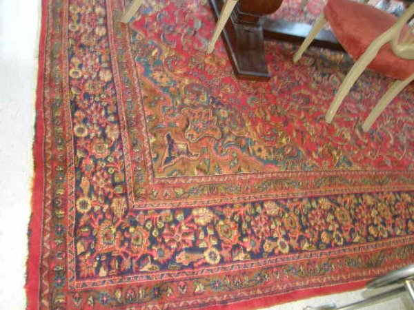 HANDMADE RUG - APRX. 9 1/2 X 12 SOME WEAR