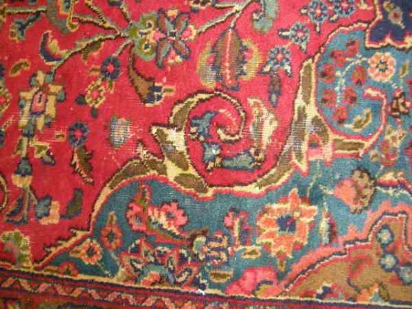 HANDMADE RUG - APRX. 9 1/2 X 12 SOME WEAR - 2