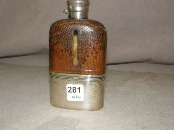 FLASK WITH STERLING TRIM (3/8 PINT)