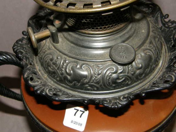 BRADLEY & HUBBARD METAL KEROSENE LAMP BASE - 2