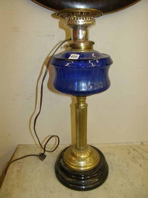 TABLE LAMP WITH COBALT FONT