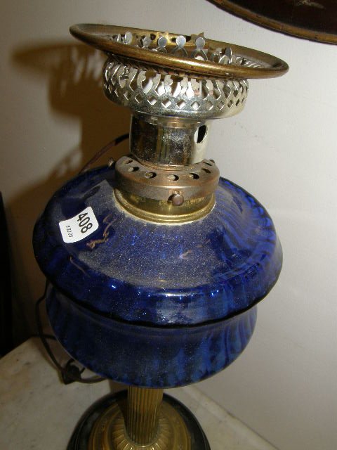 TABLE LAMP WITH COBALT FONT - 2
