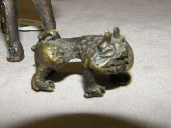 3 SMALL METAL ANIMALS -1 MISSING ANTLERS - 2