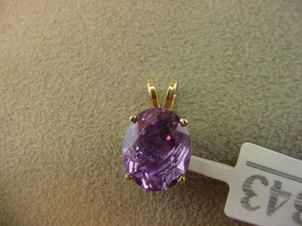 14K GOLD LASER CUT AMETHYST PENDANT