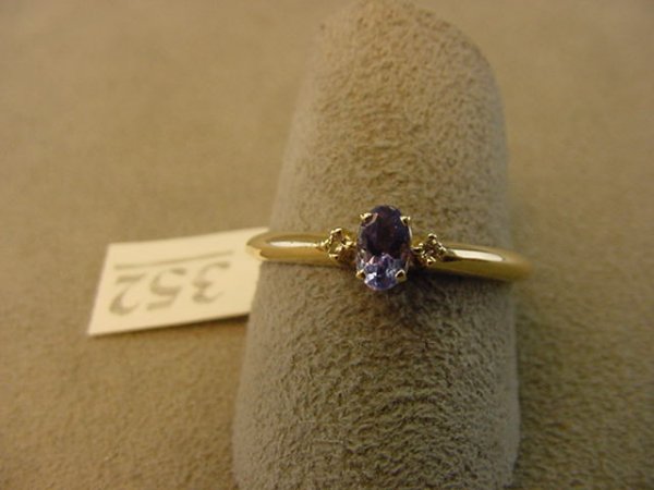 14K GOLD TANZANITE AND DIAMOND RING
