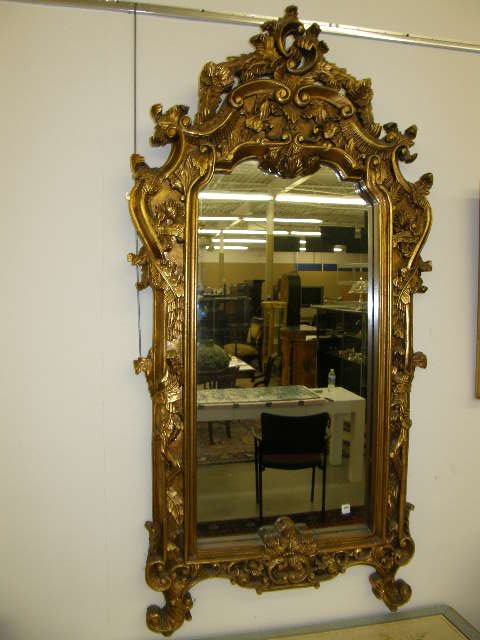 LARGE BEVELED MIRROR IN ORNATE FRAME
