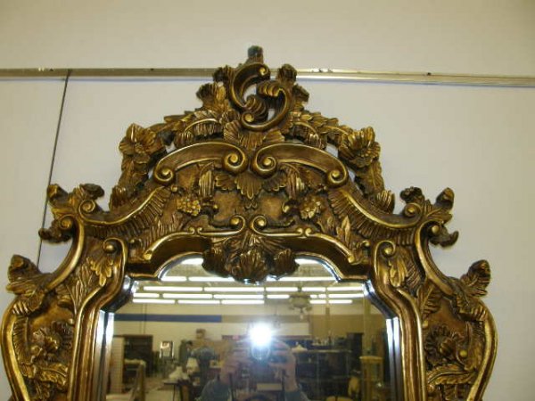 LARGE BEVELED MIRROR IN ORNATE FRAME - 2