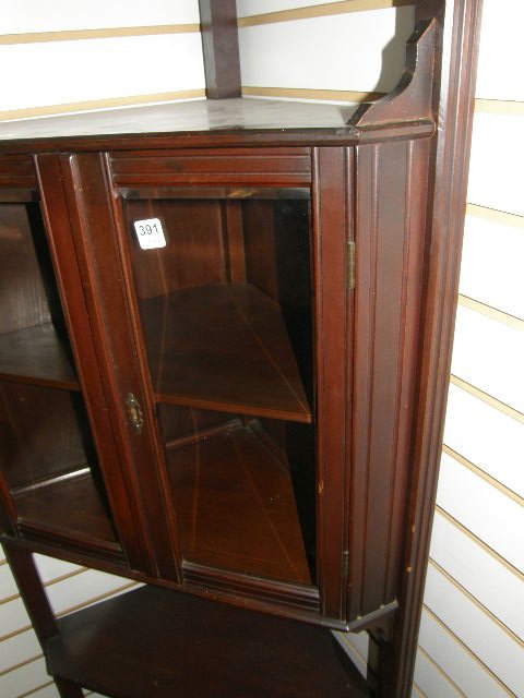CORNER MAHOGANY VITRINE CABINET - 2