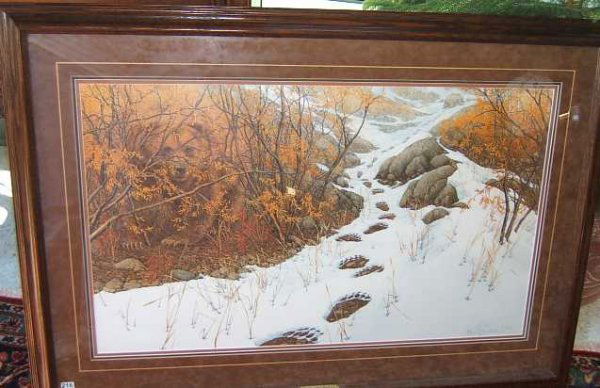 FRAMED BEV DOOLITTLE PRINT - DOUBLE BACK: FRAMED SIGNED AND NUMBERED BEV DOOLITTLE PRINT -DOUBLE BACK - 30 1/2 INCH X 18 1/2 INCH PIC SIZE, #4330/15000