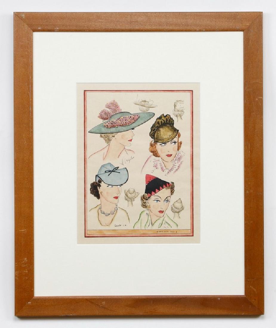 Hats Advertisement Framed Print: Hats Advertisement Framed Print. Cappellini. Tav I (Framed 22 1/2 x 18 1/2) Minor scratch on frame. Art