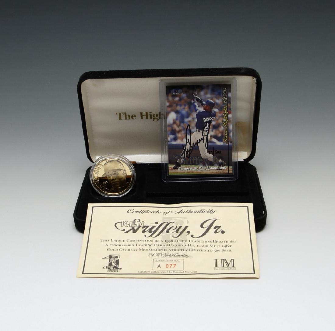 Ken Griffey Jr Signed Baseball card with Coin. (1 of 2)