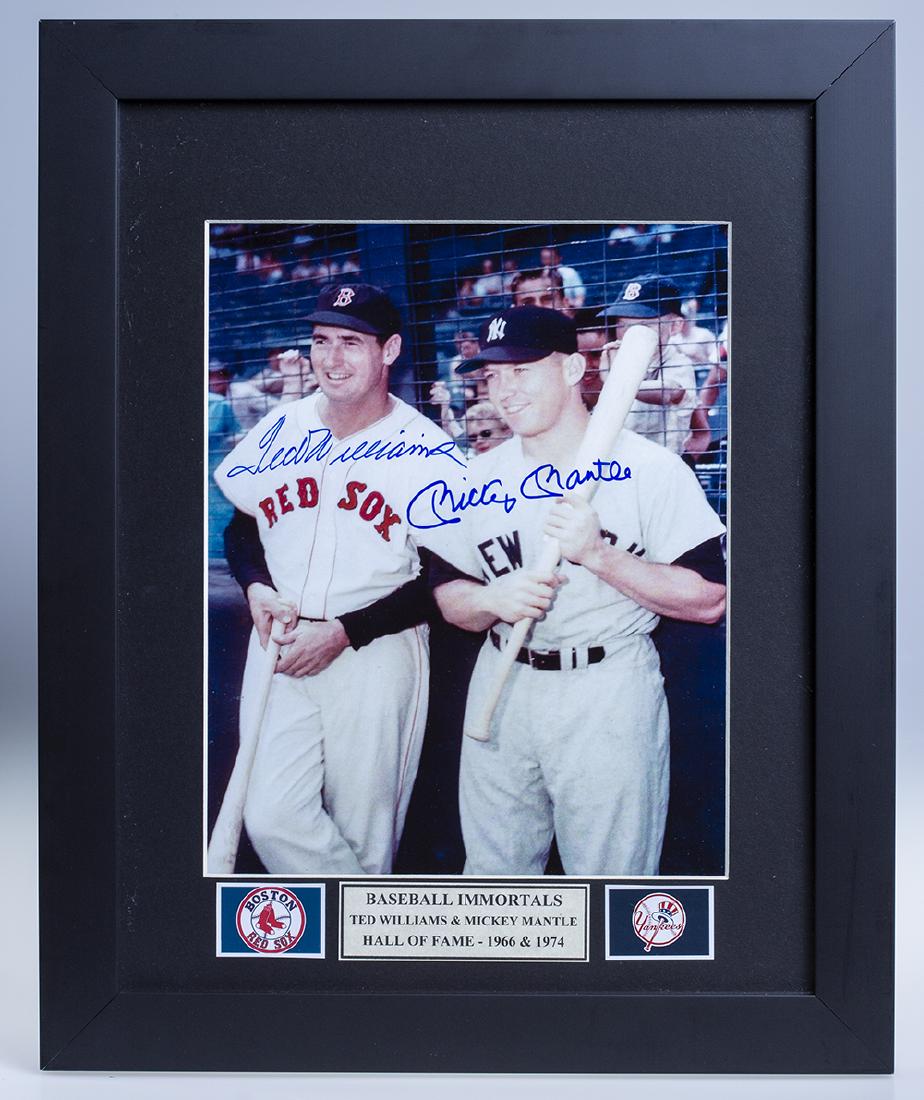 Ted Williams & Mickey Mantle Autographed Photo Framed (1 of 2)