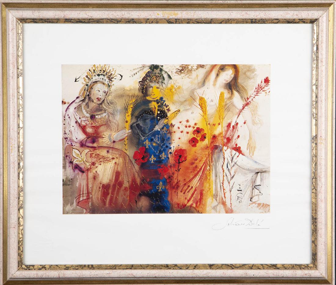 Salvador Dali (Spanish 1904-1989) colored print (1 of 3)
