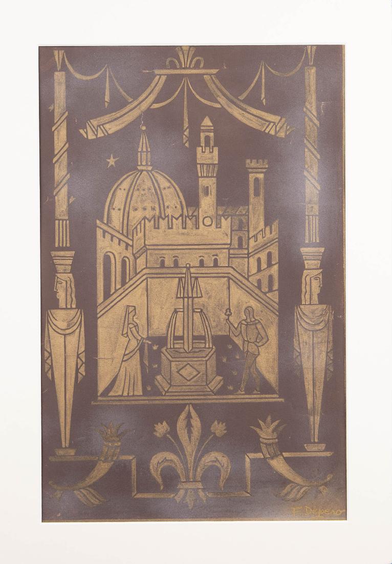Fortunato Depero (attrib.) (Italian 1892-1960) Art Deco (1 of 3)
