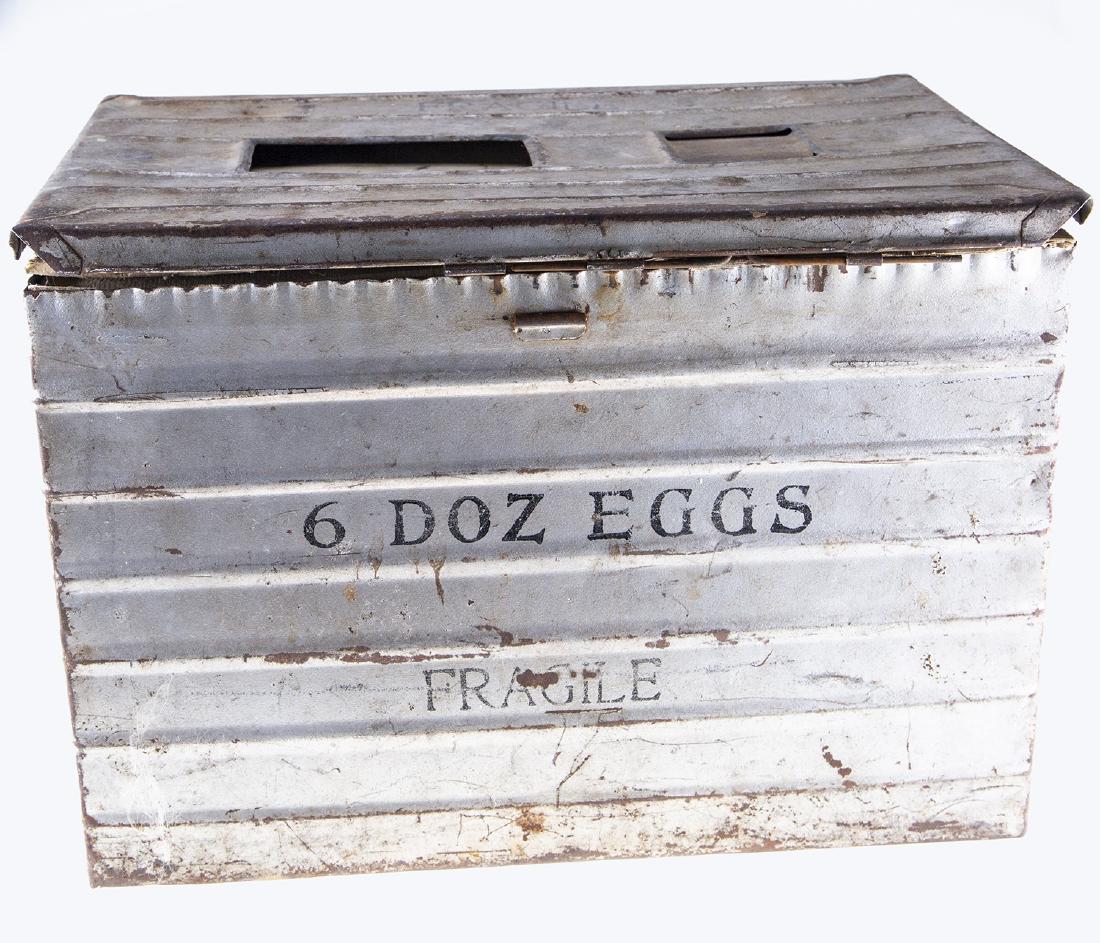 Vintage Metal Egg Crate