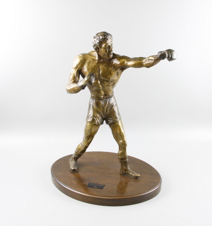 Bronze Sculpture Boxer on Stand (1 of 7)