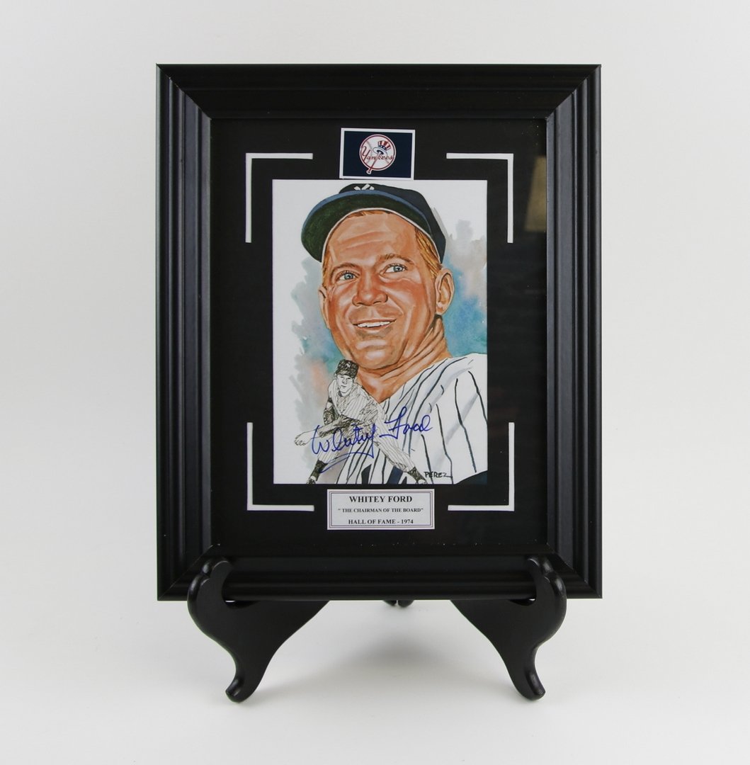Whitey Ford Autographed Picture: Whitey Ford Autographed Picture Framed