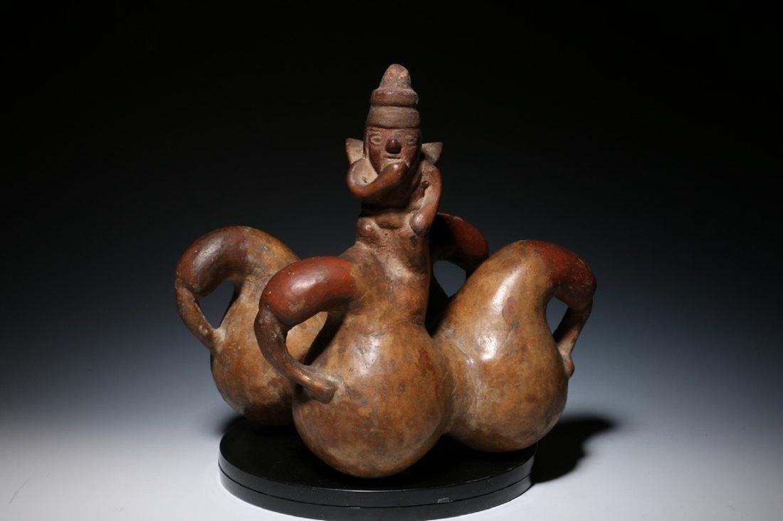 Pre-Columbian Lambayeque Stirrup Vessel 700 â€“ 1500 (1 of 8)