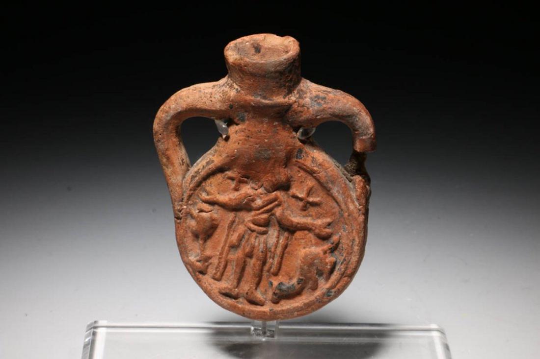 Terracotta Pilgrim Flask, Coptic Egypt ca. 480 - 650 (1 of 5)