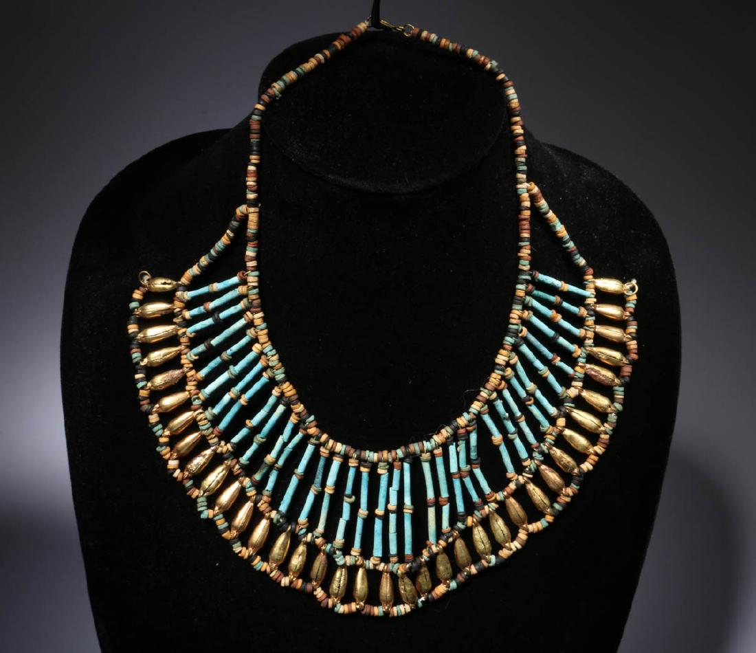 Egyptian Faience Beaded Necklace (1 of 4)