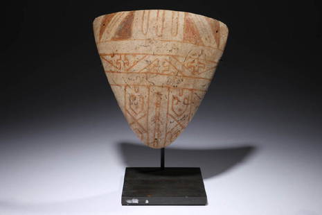 Pre-columbian Sexe Cache Tanga: Marajo Island, Brazil, ca. 500 - 1400 A.D. Pottery pubic cover of the female natives from the Island of Marajo at the mouth of the Amazon. Originally, this triangular form was suspended by fiber tie