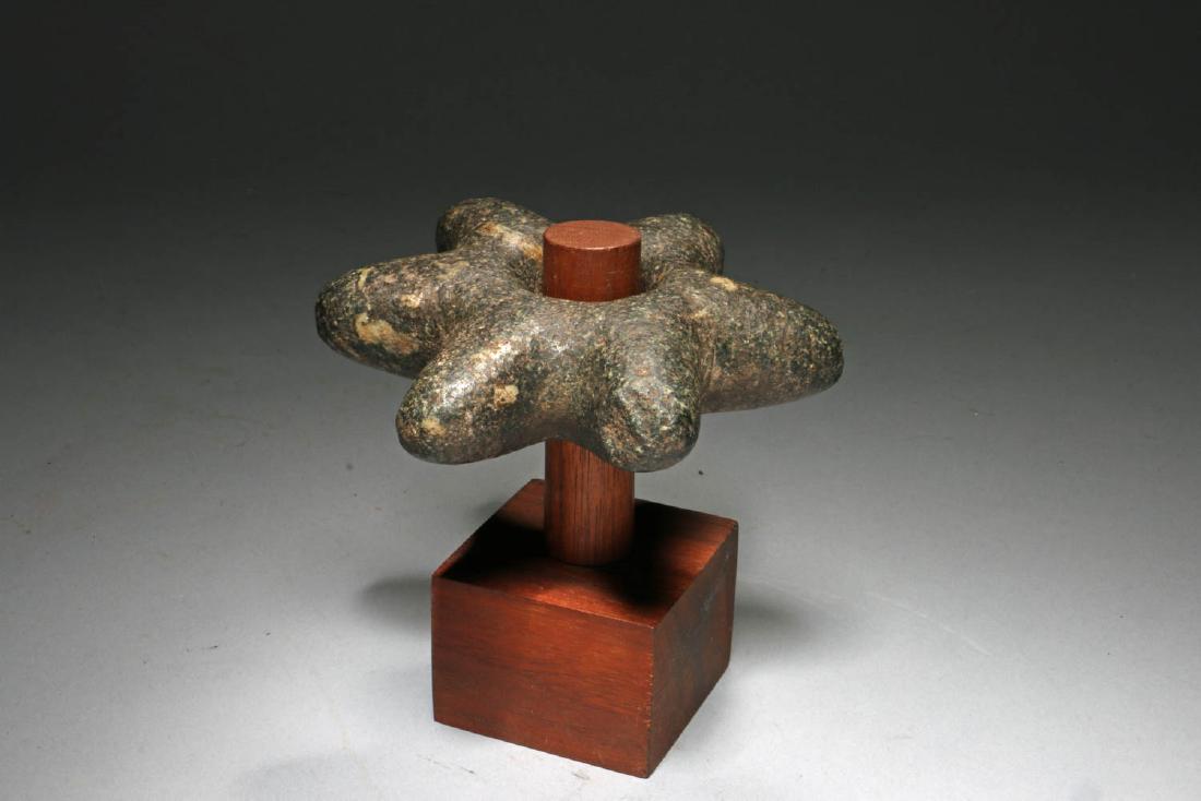 Pre-Columbian Greenstone 6 Pointed Mace Head (1 of 5)