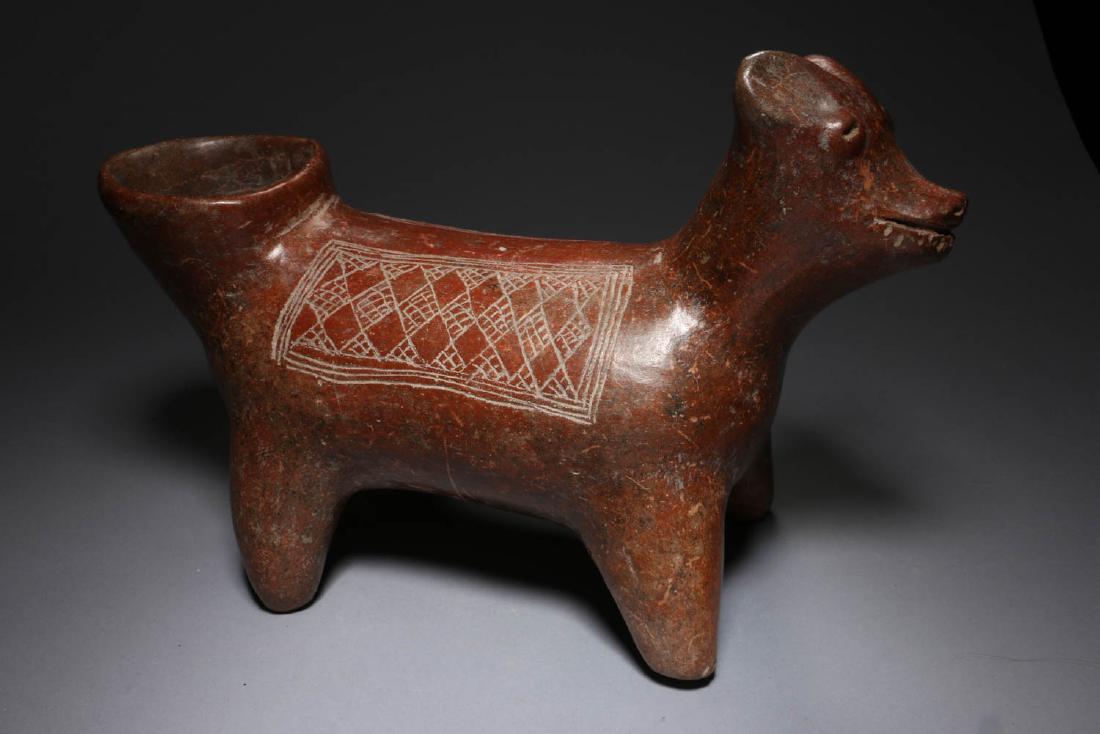 Pre-Columbian  Colima Dog Vessel with Incised (1 of 4)