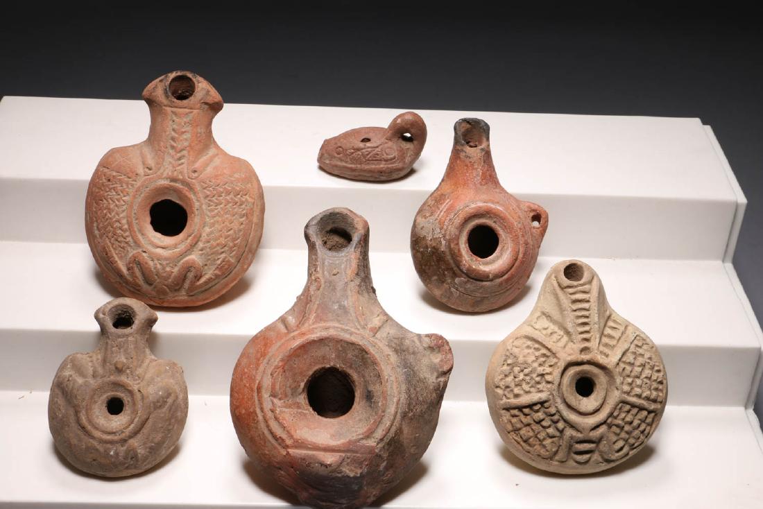 Ancient Oil Lamps - Lot of 6 (1 of 9)