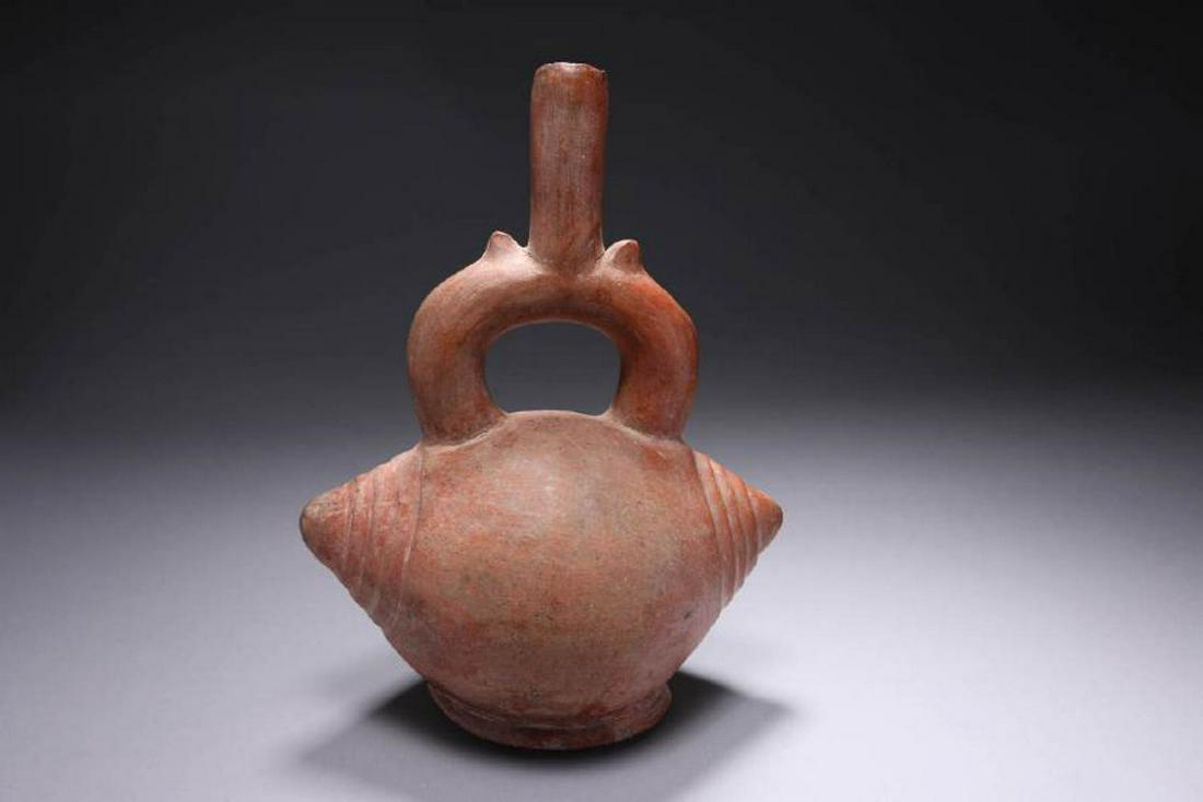 Pre-Columbian Chimu Red ware Stirrup Jar (1 of 6)
