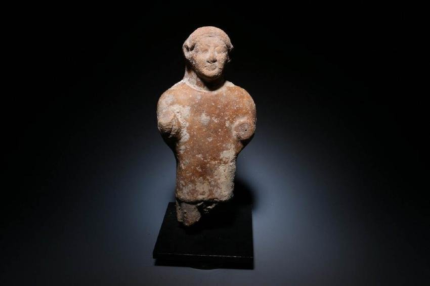 Ancient Phoenician terracotta fragment of a male (1 of 4)