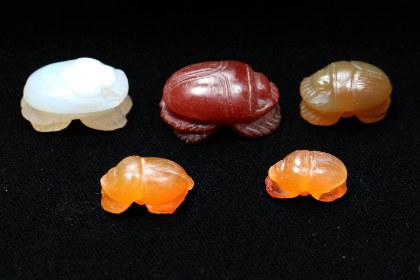 Egyptian Stone Scarab Beads - Lot of 5 (1 of 9)