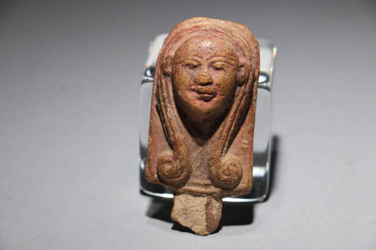 Ancient Egyptian terracotta Hathor Head (1 of 5)