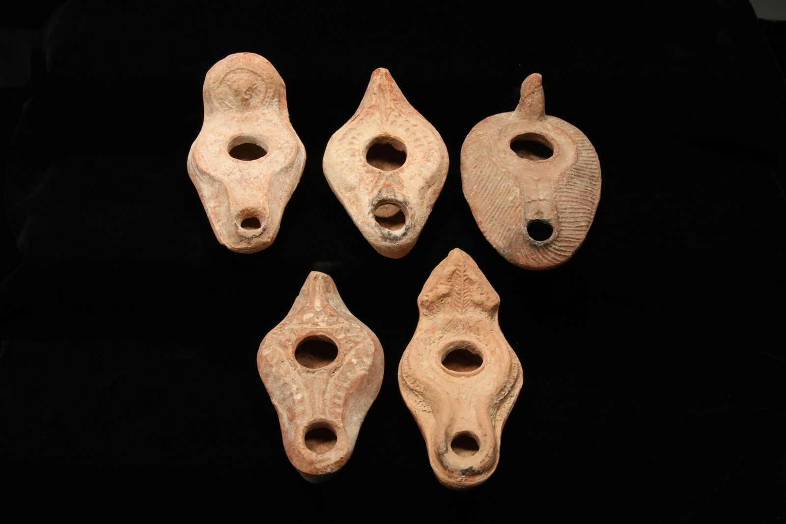 Ancient Terracotta Oil Lamps - Lot of 5 (1 of 6)