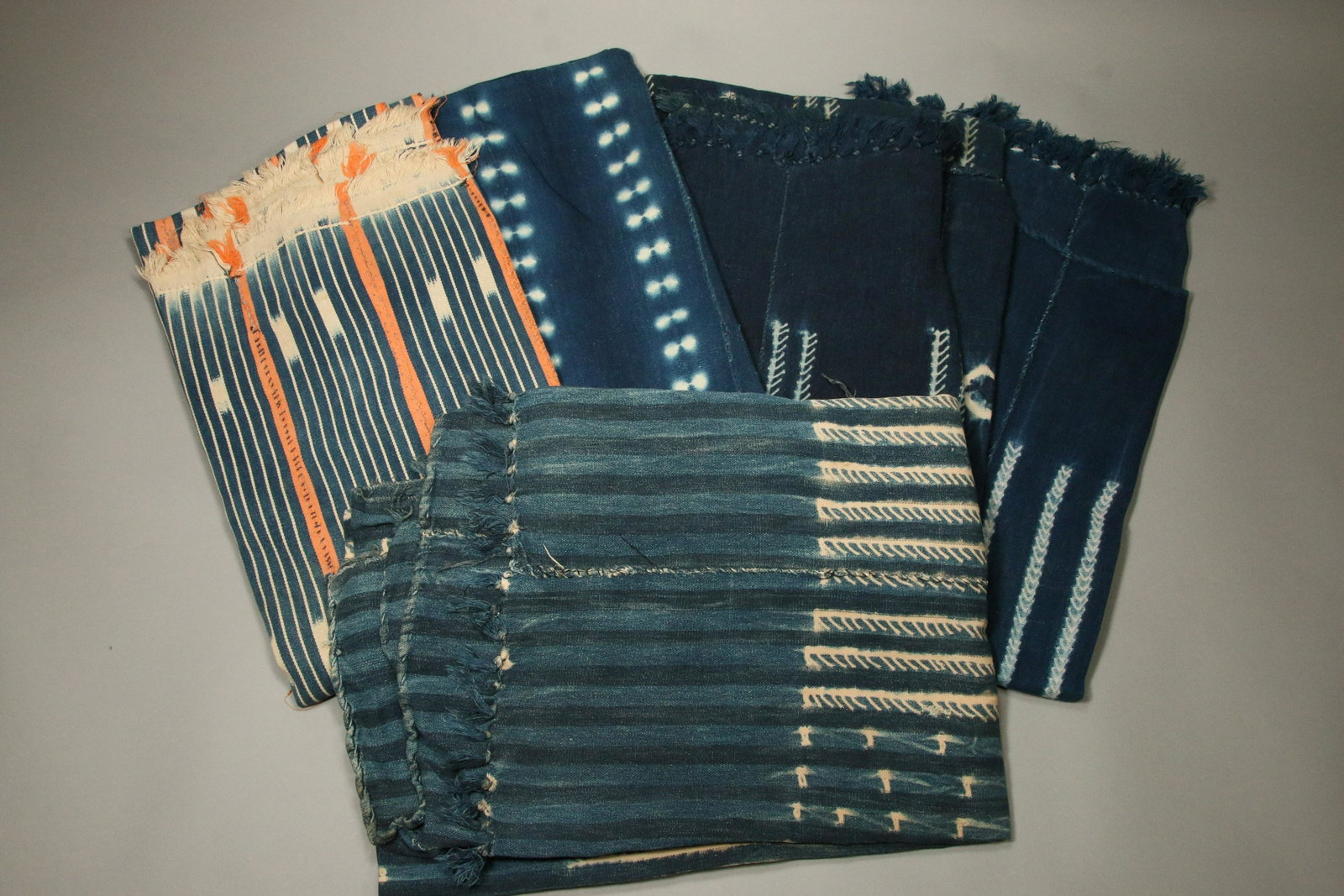 African Textiles: ot of 5 vintage African textiles, approx. 5' x 45" each