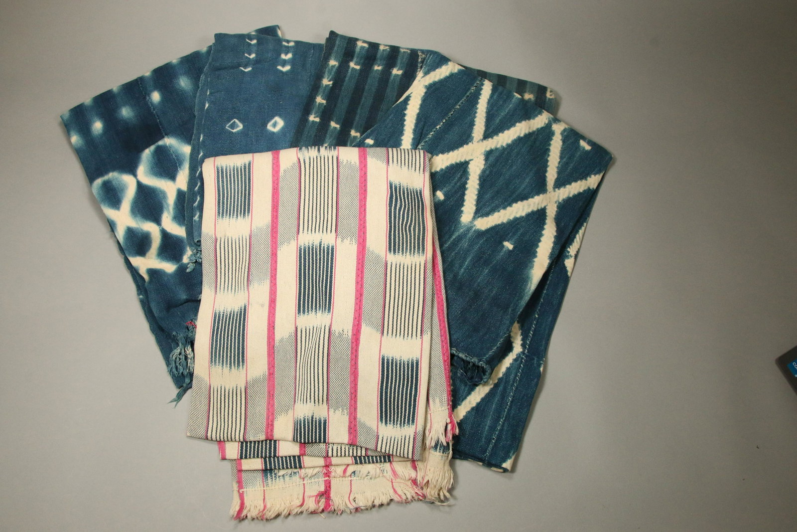 African Textiles: ot of 5 vintage African textiles, aoorx. 5' x 45" each