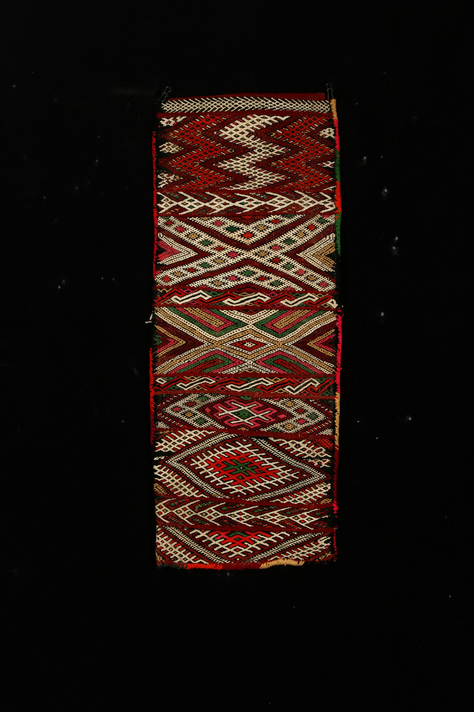 Central America Textile: A colorful two sided textile, 34" x 14"