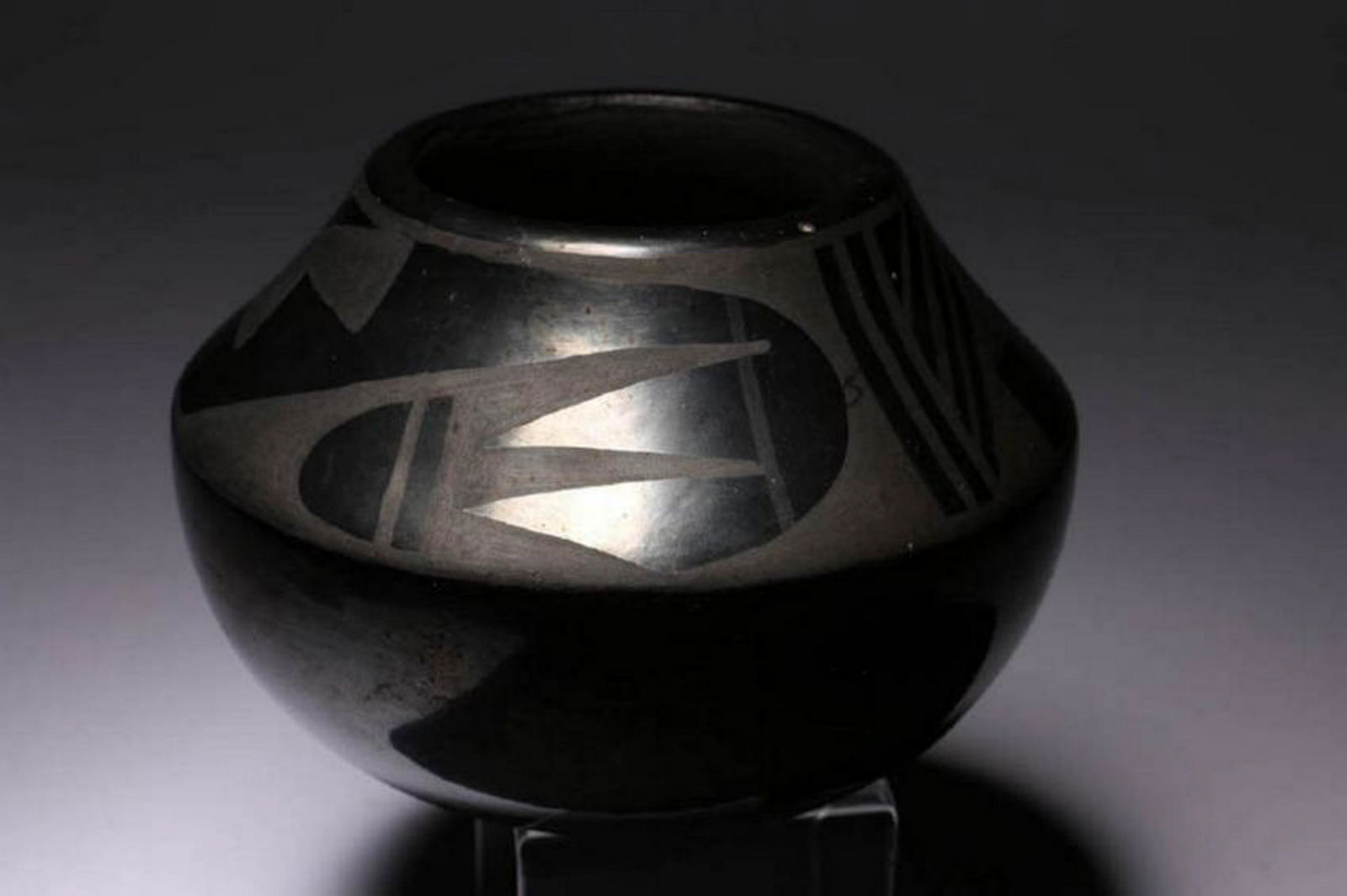 Native American Blackware Pottery Bowl (1 of 3)
