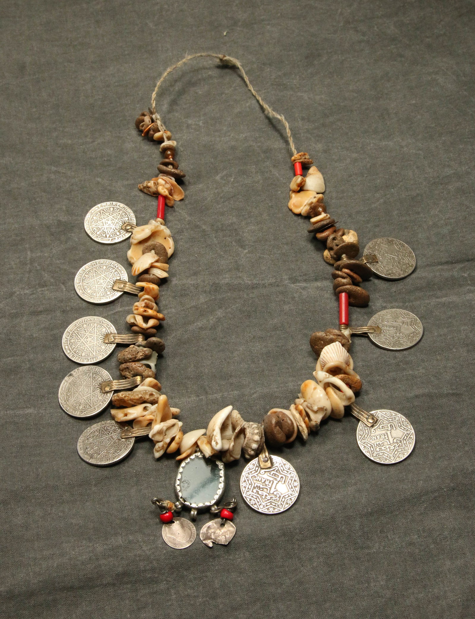 Antique Moroccan Coin & Shell Necklace (1 of 7)