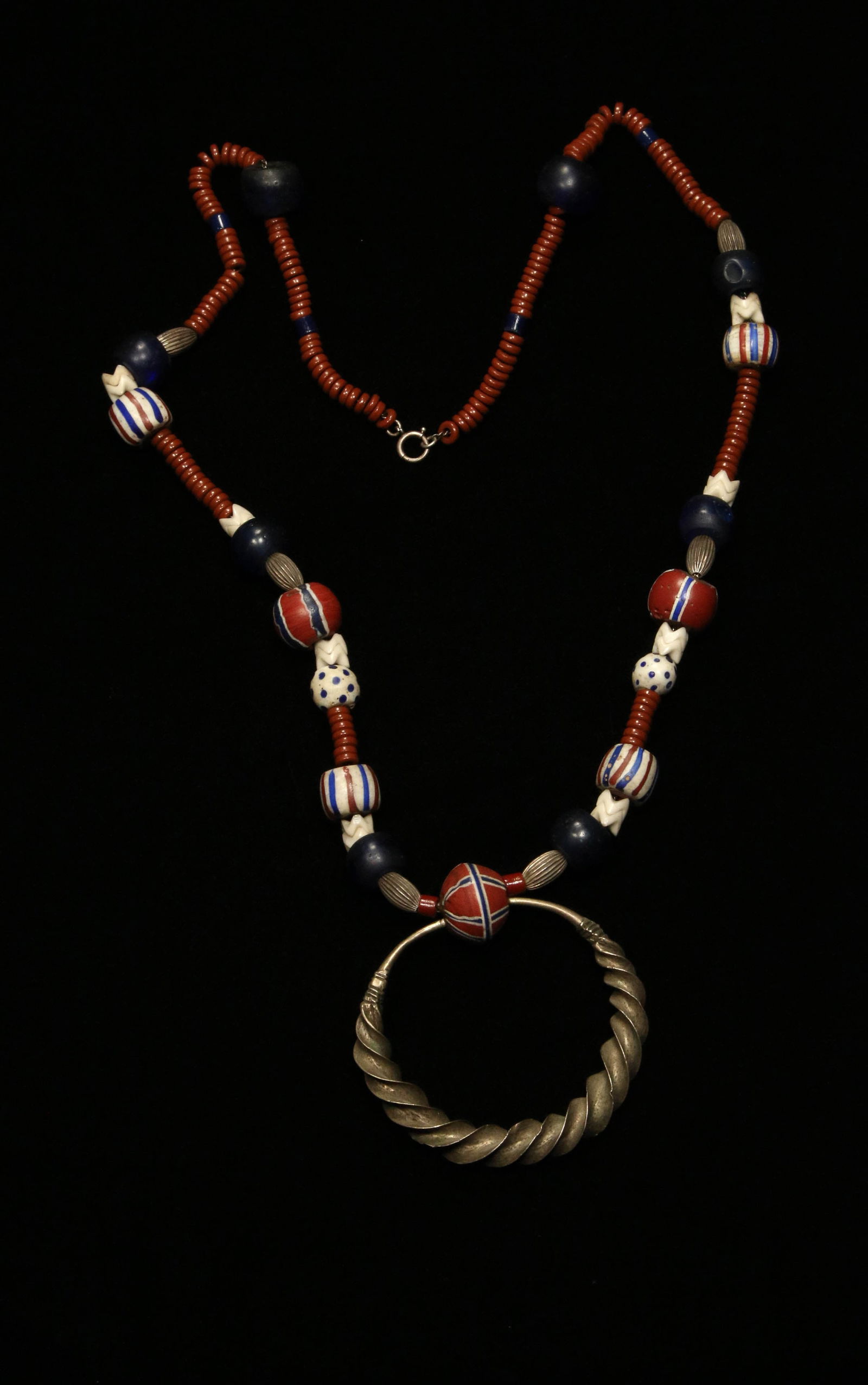 Vintage Colorful Beaded Pendant Necklace (1 of 6)