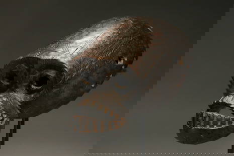 African Art - Monkey Mask: A powerful carving of a monkey head mask. Dogon, 14" L Provenance: Ex Thomas McNemar collection