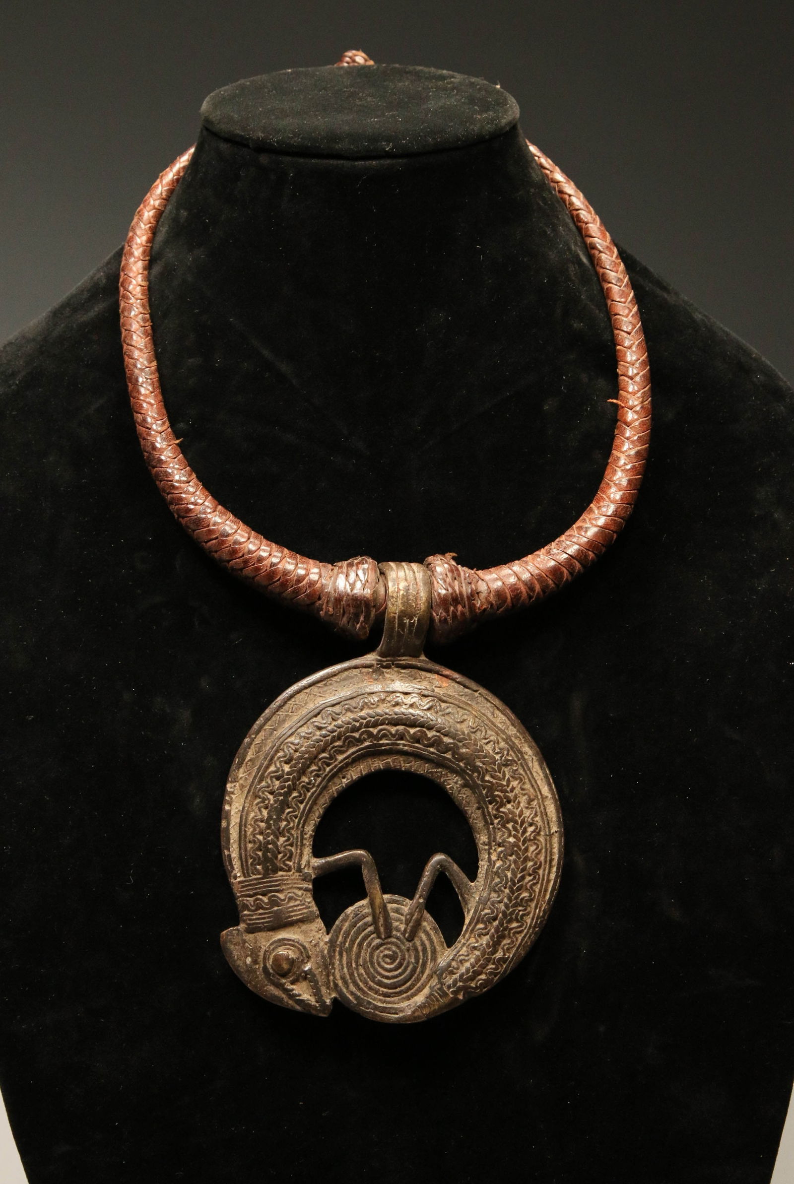 African  Art Bronze Chameleon Pendant (1 of 3)