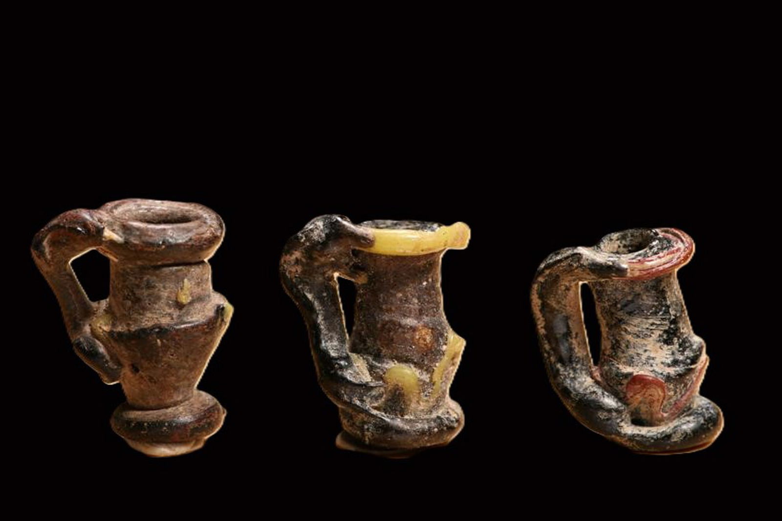 Ancient Roman Miniature Glass Juglets - Lot of 3 (1 of 2)