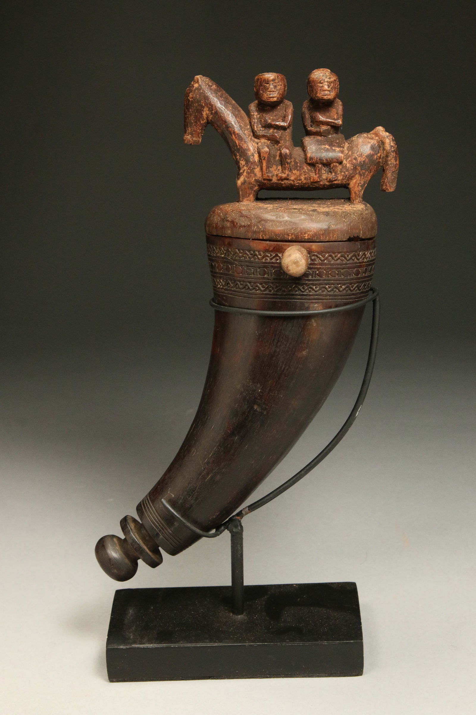 Karo Batak Wood & Horn Medicine Vessel - Indonesia (1 of 6)