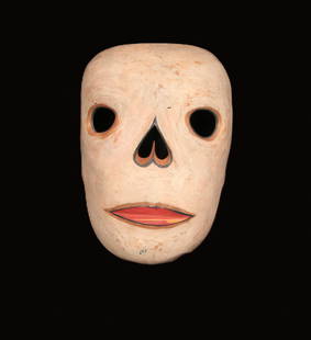 Native American Mask: A Northwest coast wood mask with horse hair and feather.