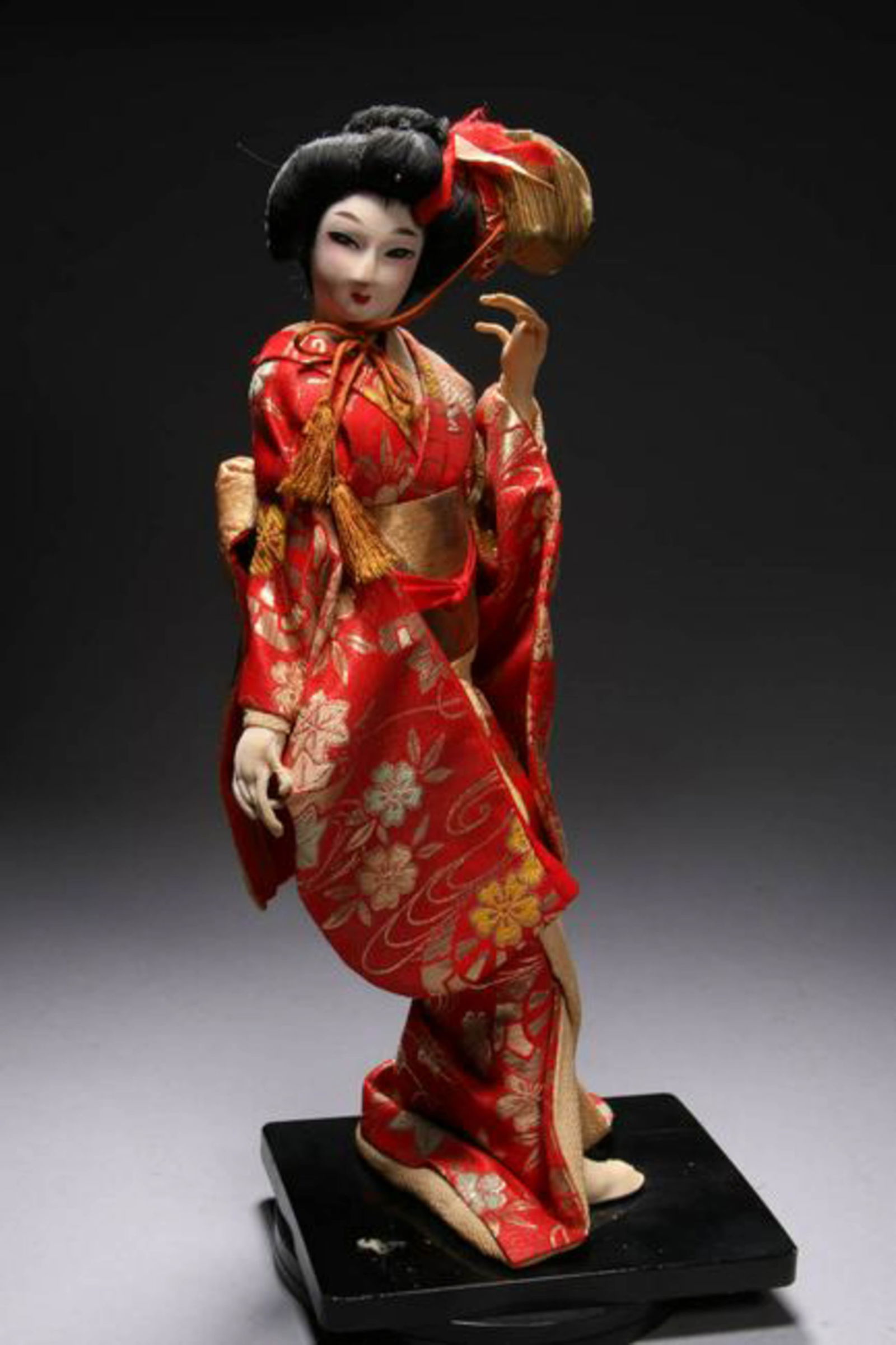 Japanese Doll: A Ningyo fabric doll, 13-1/4" H