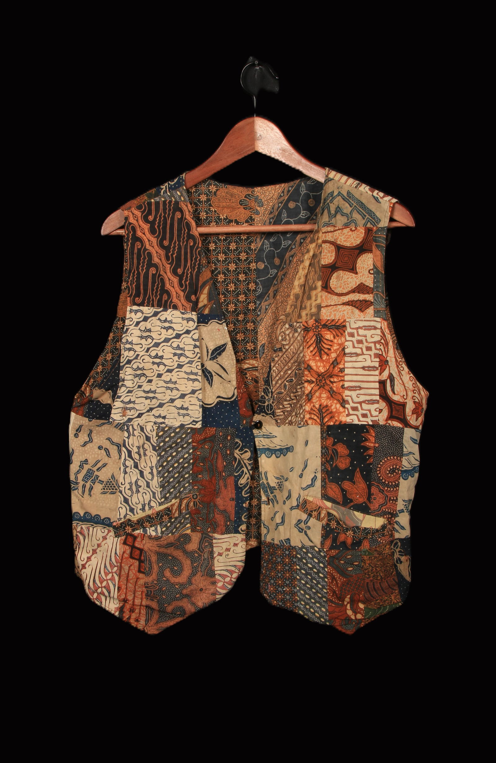 Indonesia - Vintage Batik Vest: A batik patches vest - Bali, Indonesia. 24" x 18"