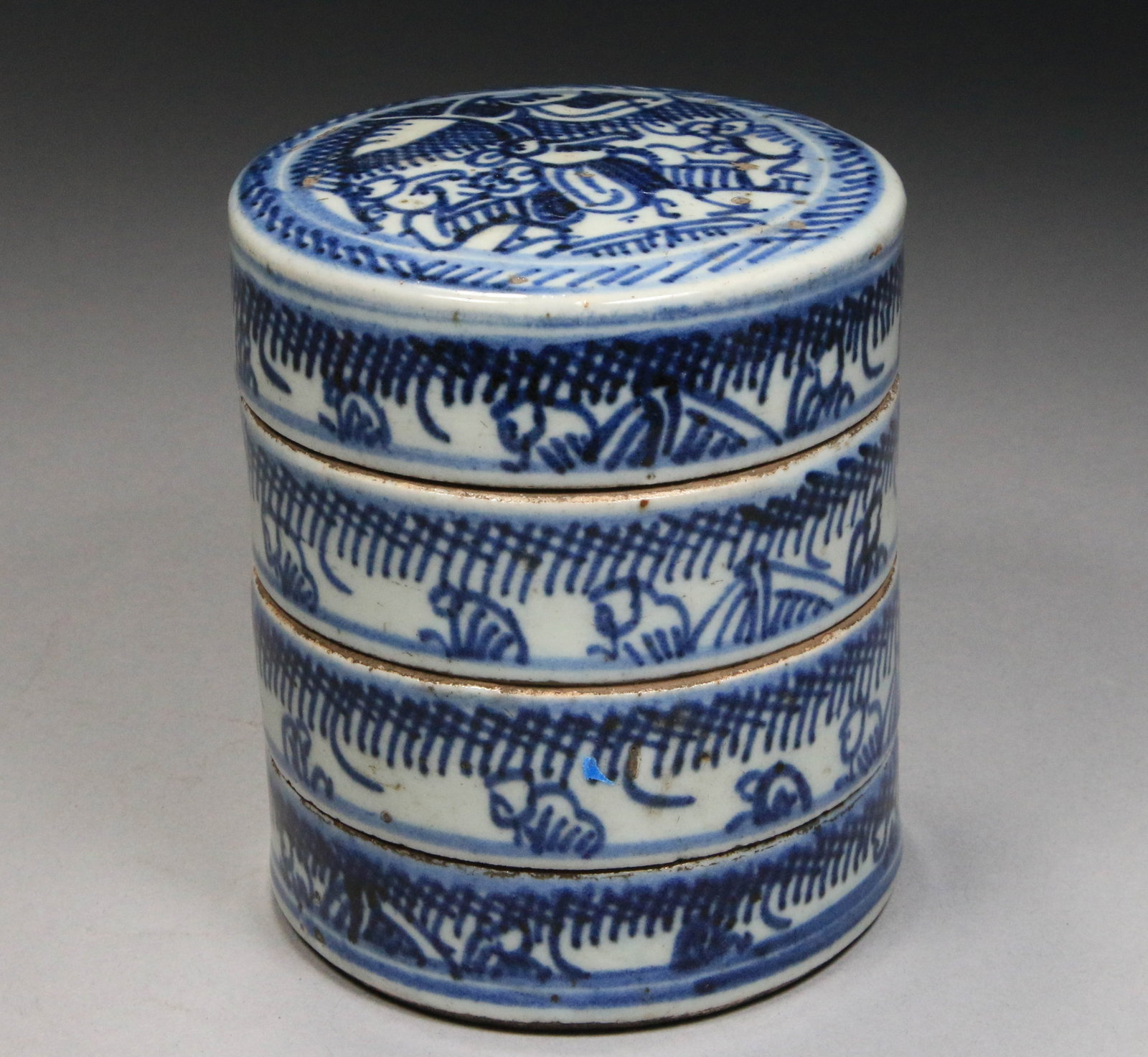 Chinese Blue and White Porcelain Staking Containers - 19th Century (1 of 5)