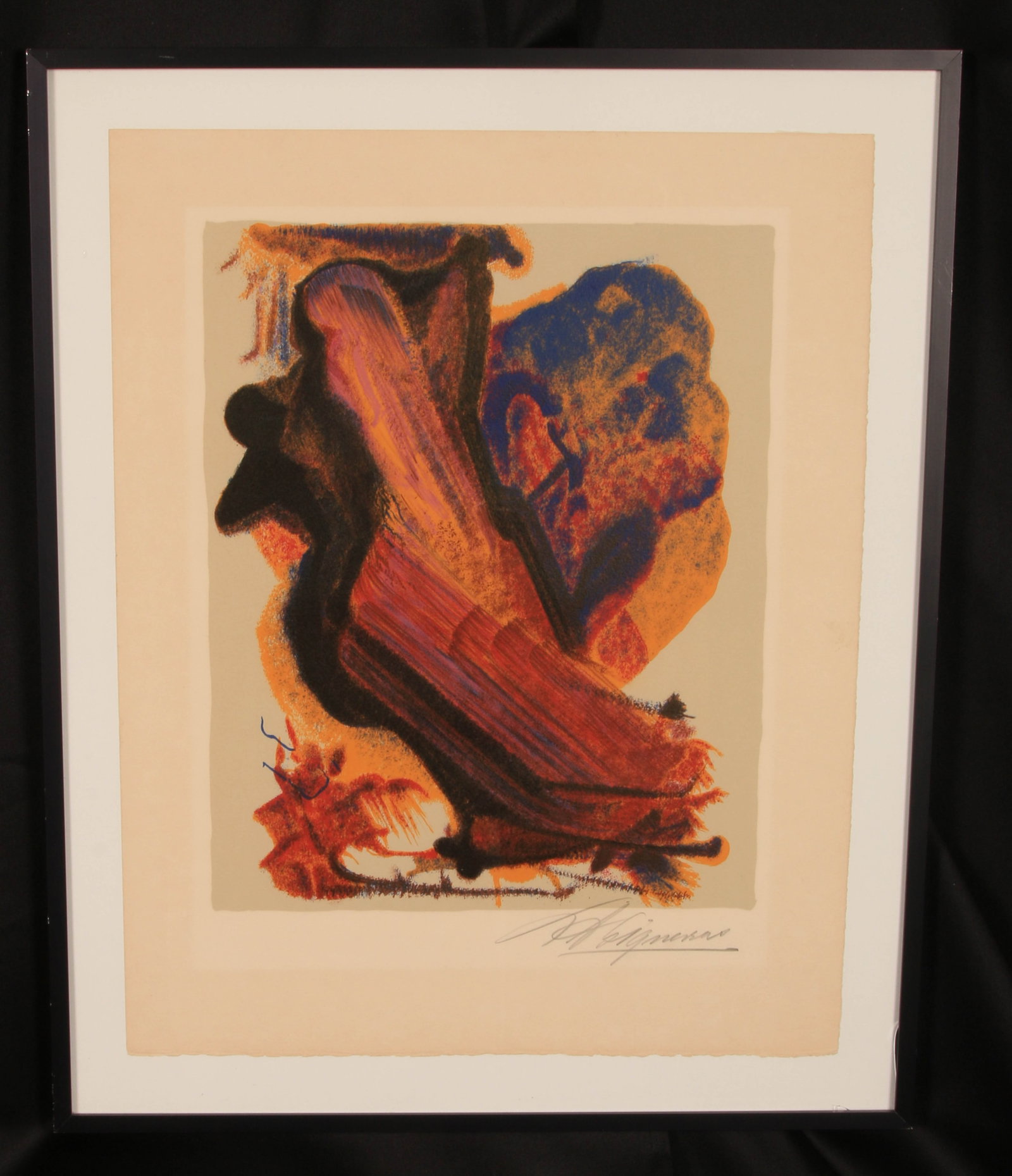 Femme Qui Marche (Woman Walking) by David Alfaro Siqueiros.: A 1967 color lithograph on paper titled Femme Qui Marche (Woman Walking) by renowned Mexican muralist David Alfaro Siqueiros, (Mexican, 1896–1974).Signed in pencil by the artist in the lower left ma