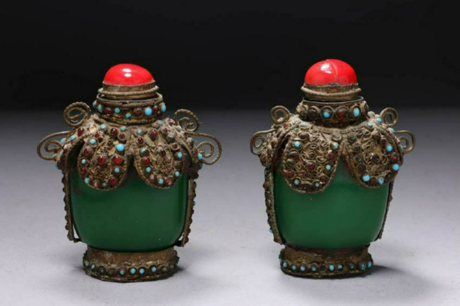 Tibetan Glass Snuff Bottles - Lot of 2 (1 of 3)