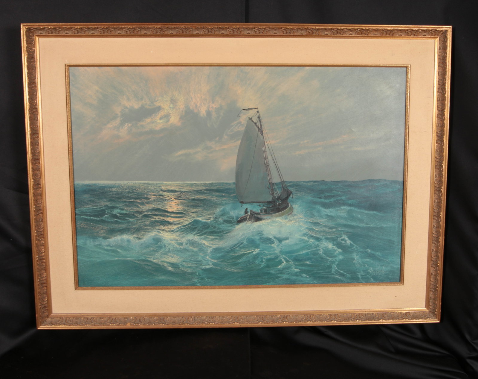 Oil Painting Seascape - Attributed to V. Berk (1 of 3)